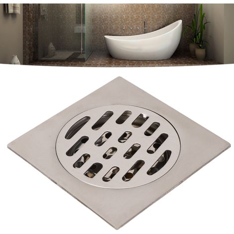 Rejilla cuadrada para suelo, fabricada en cobre y acero inoxidable, resistente a los olores, antiobstrucción y autosellante, para baño, cocina y balcón. (1/5)