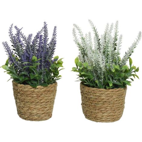 Piantina finta di Lavanda con cestino