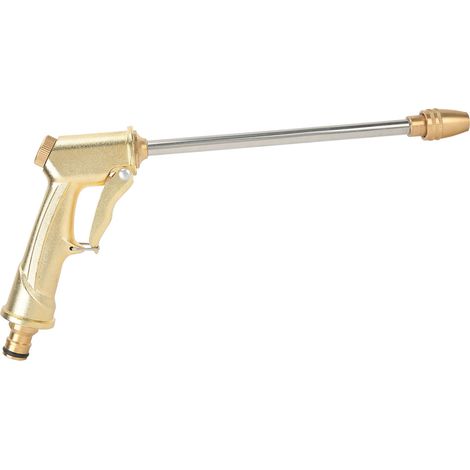 Pistola per Tubo da Giardino – Ugello Regolabile, Portata 10-20m – Alluminio e Ottone Antiruggine – Design Robusto – Ideale per Lavaggio Auto e Irrigazione (1/5)