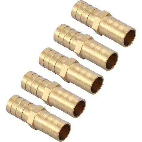 5pcs Raccord Laiton, Connecteur Droit Barbelé 12mm, Adaptateur Tuyau Bidirectionnel, Pour Gaz Domestique (1/2)