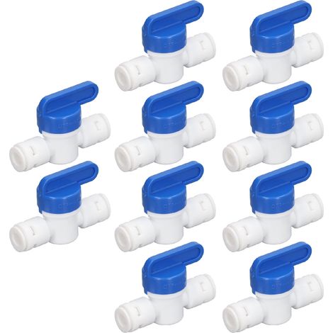 10 Inline-Kugelhähne, Mini-Absperrventil für 1/4-Zoll-Wasserrohre, Schnellkupplung für Wasserfilter, Absperrzubehör (1/5)