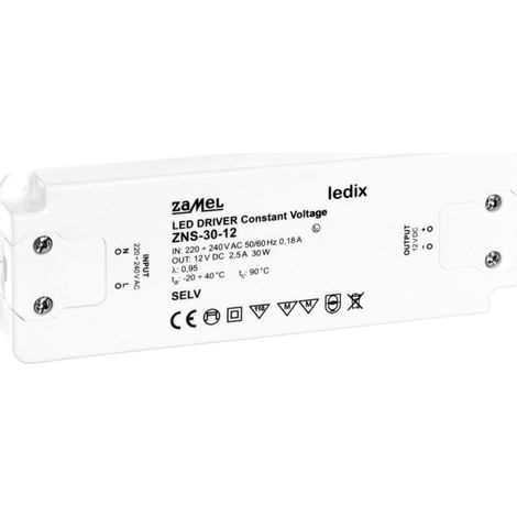 Schlankes LED-Netzteil 12V DC 30W ZNS-30-12 LDX10000139