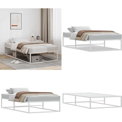 vidaXL Cadre de lit sans matelas blanc 90x200 cm métal (1/5)