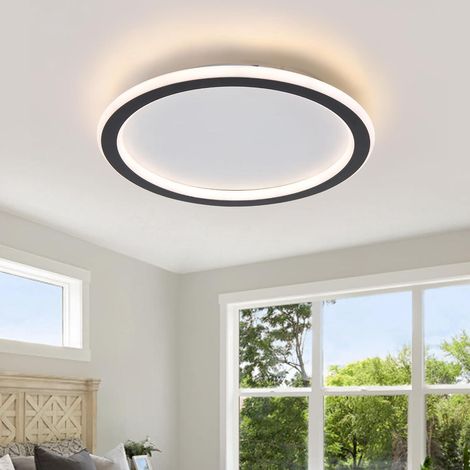 Plafonnier LED Dimmable,25W Cuisine Lampe Ø20cm Noir Rond Luminaires Intérieur 3 Couleurs Cadran,3000K/4500K/6000K Luminaire Plafonnier (1/5)
