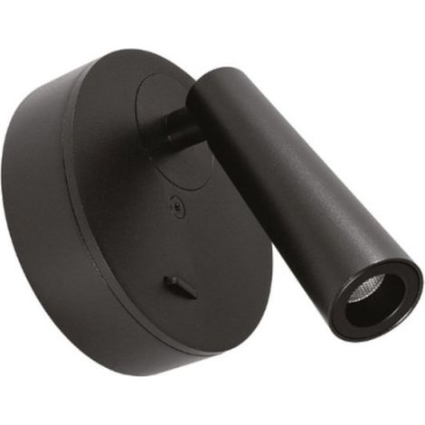 Applique moderno gea led gap581 led alluminio nero metacrilato orientabile