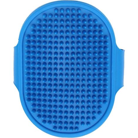 Blue Pet Grooming Glove and Brush - Removes loose hair during washing with adjustable and comfortable loop handle for dogs and cats (1/5)