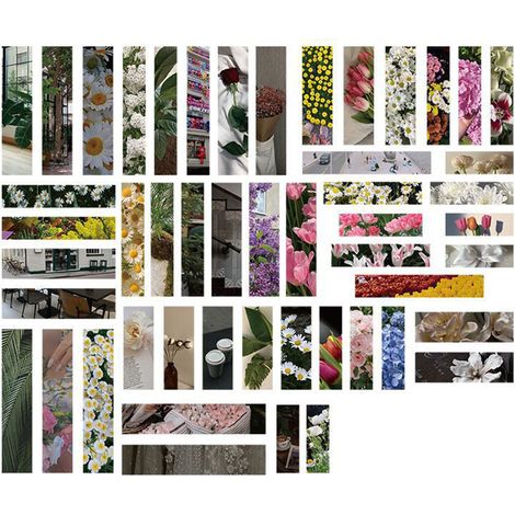 Lot de 100 autocollants esthétiques pour album photo, adhésifs faciles à poser, motifs fleurs et vie quotidienne, parfait pour journal et carnet. (1/5)