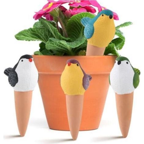 Lot de 4 Irrigation à Cône d'argile, Cône en Argile d’Arrosage, Bonne Pénétration de l'eau, Irrigation à Cône d'argile pour Fleurs, Plantes en Pot et Plantes de Jardin (1/4)