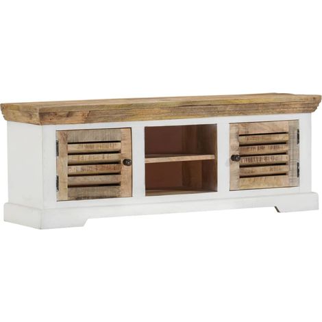 Meuble TV - Armoire Télévision Moderne Banc TV de Salon 110x30x40 cm Bois massif de manguier -FR11383 (1/5)