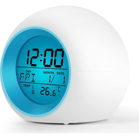 Réveil pour Enfants - Horloge Numérique À Lumière Éveiller avec 7 (1/5)