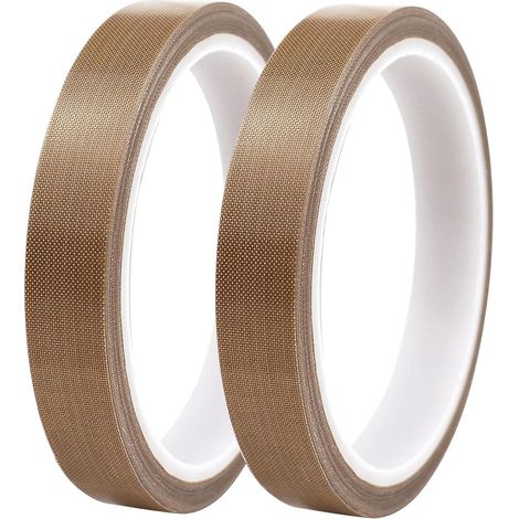 Lot de 2 rubans 15 mm x 10 m x 0,18 mm - Résistant à la chaleur jusqu'à 300 °C - Autocollant - En verre - Résistant à la chaleur - Pour machine à emballer sous vide - Étiquette de (1/5)