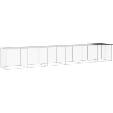 Recinto per pollaio con tetto 603 x 98 x 90 cm in acciaio zincato antracite 020043976