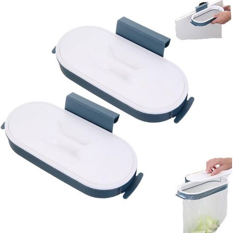 Supporto per mobile da cucina in 2 pezzi, porta sacchetti per rifiuti per ante di mobili, pattumiera da cucina a parete, porta sacchetti per rifiuti sospeso con rimovibile (1/5)