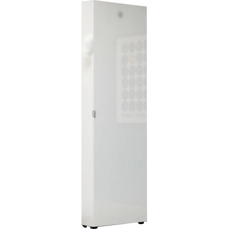 Armadio Multiuso 1 Anta Ippolita, 11 Ripiani, Made in Italy, 19x200h cm Bianco Lucido