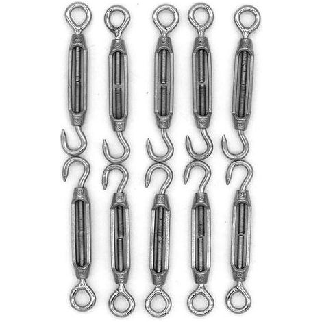 TAISHENGDA – 10er-Pack M4-Haken und -Ösen, Spannschloss, Edelstahl 304, robustes Befestigungsset für Spannseile, für Sonnenschutz, Zeltmarkisen (1/5)