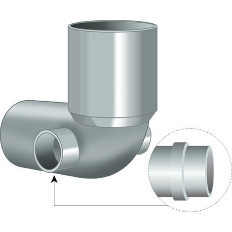 CURVA WC CON 2 ATTACCHI LATERALI AD INNESTO ø100X40X40   Idroweb