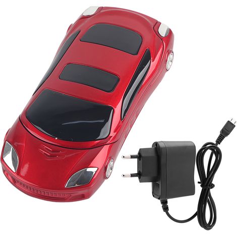 Téléphone portable Ferrari à clapet pour voiture, clavier rétro, chargeur 100V-240V prise UE (Rouge)