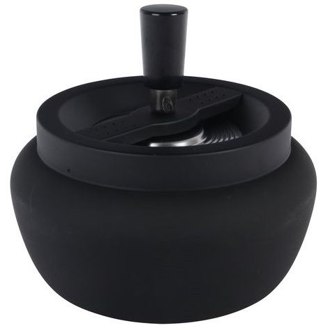 Posacenere girevole grande 11 cm nero opaco 22395