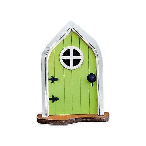 Détail lumineux de fenêtre, design réaliste de porte elfique, pour une exposition toute l'année et le développement de la créativité dans une sculpture miniature d'art de jardin (1/5)