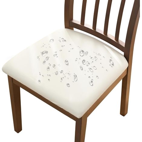 Lot de 4/6 housses de chaise en polyuréthane extensibles imperméables amovibles et lavables pour chaise de salle à manger, cuisine, mariage, jardin, bureau (1/3)