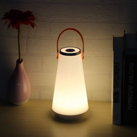 LangRay Tragbares LED-Nachtlicht, Beautiful Touch Notfall-Camping-Nachttischlampe im Freien, einstellbare Helligkeit, USB wiederaufladbar (warmweiß) (1 Stück) (1/5)