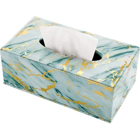Rechteckige Box aus Kunstleder – Grüner Marmor (1/5)