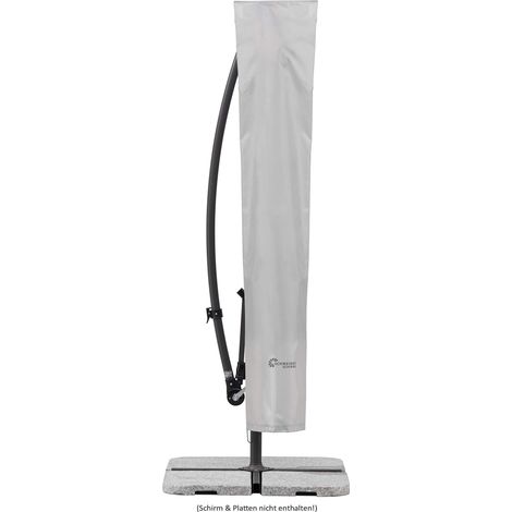 Schneider 813-00 Copertura protettiva per ombrelloni rotondi, Fino a 300 cm Ø, Grigio argento, 206 x 35 x 38 cm (1/3)