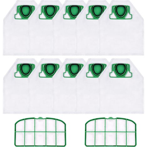 Staubsaugerbeutel für Vorwerk Kobold VK200 FP200 10 Stück Staubbeutel und 2 Motorschutzfilter Microvlies Filtertüten Ersatz Beutel Zubehör für Vorwerk Kobold VK 200 FP 200 Staubsauger