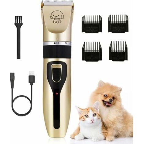 BUNTHAUS Tondeuse Chien Professionnelle, Tondeuse à poils d'animaux, tondeuse à cheveux avec câble USB rechargeable et silencieuse pour chiens et chats grands/longs/courts/frisés