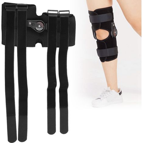 Genouillère médicale ajustable pour blessures ligamentaires et arthrose, protège-genou avec articulation flexible (Taille M) (1/5)