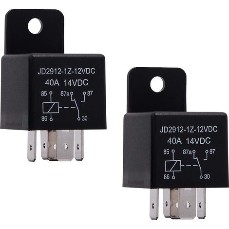2 Pièces Relais 12V 5 Broches Spdt, Modèle No .: JD2912-1Z-12VDC 40A 14VDC, Contacteur commutateur Power, Relais Auto et Voiture (1/5)