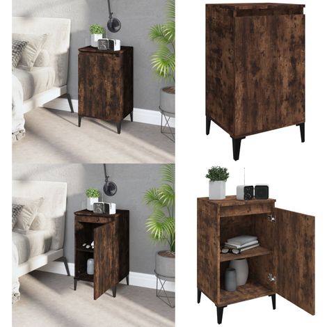 Nachttisch Räuchereiche 40x35x70 cm Holzwerkstoff - Nachttisch - Wohnzimmer - Schlafzimmereinrichtung - Holzmöbel - Holzwerkstoff - Home & Living (1/5)