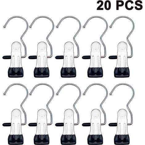 Klammerhaken Stiefelaufhängung, 20 Pièces, Cintre en Métal, Stiefelklammern, Antiglisse, sangle pour bottes, foulards, 11.3 x 4cm (1/5)