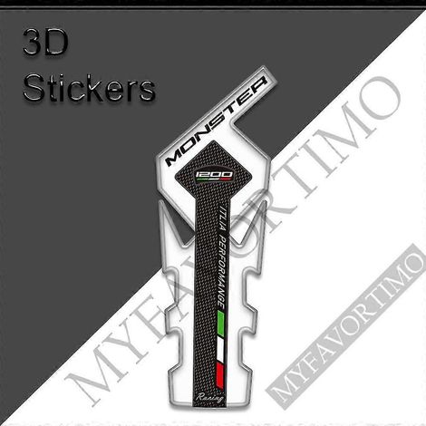 Autocollants 3D pour moto Ducati Monster 1200 SR 1200s, protection de réservoir, poignées, autocollants, kit de protection pour les genoux et les fuites d'huile et d'essence - Monster 1200 (1 pièce) (1/5)