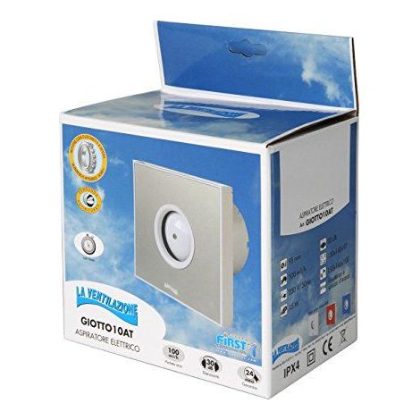 La ventilation giotto10 a aspirateur spirale design extra plat Gris, pour trou 100 mm/4 "