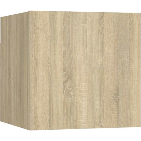vidaXL Mesita de noche madera de ingeniería roble Sonoma 30,5x30x30 cm (1/2)