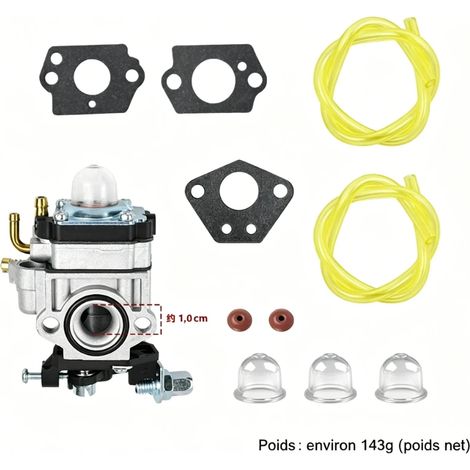 carburateur debroussailleuse-Kit de pièces pour carburateur de débroussailleuses 52 cc, 49 cc et 43 cc(Kit de carburateur de 11 pièces) (1/5)