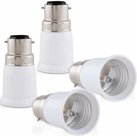 Lntyq 4x adaptateur de douille - Convertisseur douilles B22 vers E27 - Adaptateur de support de lampe culot baïonnette pour ampoule LED halogène (1/4)