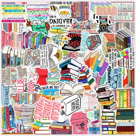 Sticker Lecture - Imperméable - Pour Scrapbooking Skateboard Valise Voiture - 50 Pièces (1/5)