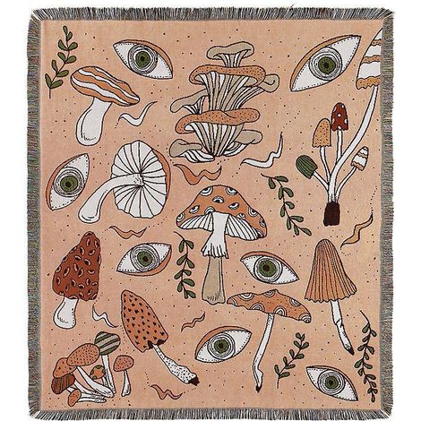 1 Pice 160x130cm Couverture Plaid Champignons Tricote Dcore Avec Des Franges Bohme Simple Doux Confortable Protger Contre Le Froid Pour Canap Sofa (1/5)