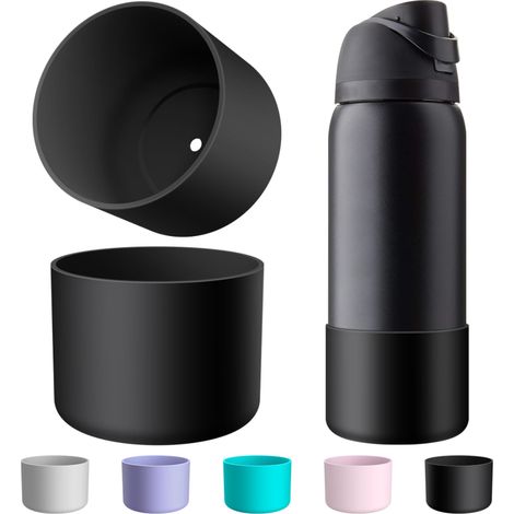 Housse en silicone noire antidérapante (2 pièces) pour bouteilles d'eau de 946 ml (1/5)