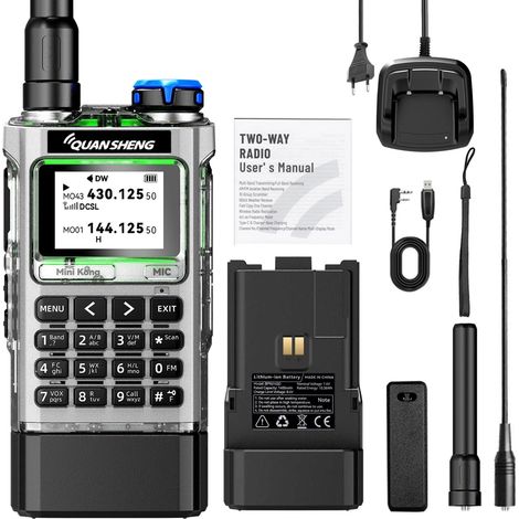 UV-K1 Portable Two Way Radio, Rechargeable Walkie Talkie with 2500mAh Li-ION Battery, Type-C Charging, 200 Channels, VOX, Scan, FM Radio, Emergency Alarm, Handheld Radio for Outdoor and Work Use (1/5)