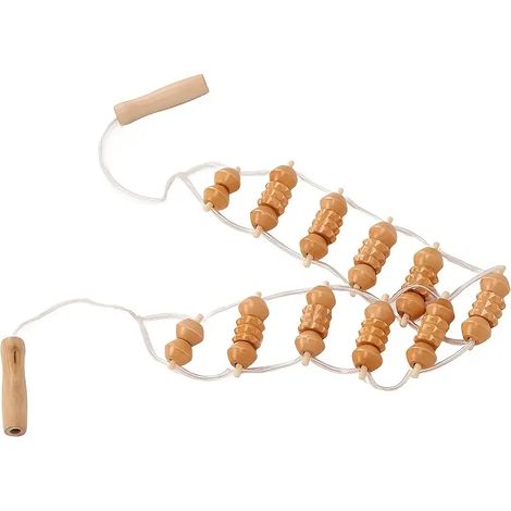 Rouleau de massage en bois pour dos et trigger points auto masseur pour soulager les tensions musculaires du corps entier (1/5)