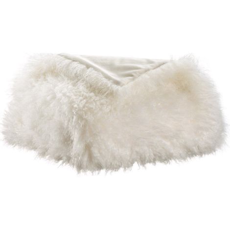 Plaid Douillet Effet Fourrure de Mouton Snow 130 x 160 cm Couverture Douce pour Canapé et Lit - PANGIVO (1/2)