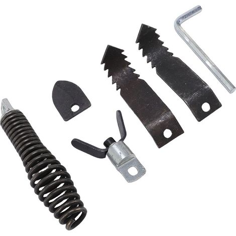 Ensemble de coupe-nettoyeur de canalisations et tarière, tête de Machine de dragage de tuyaux en acier inoxydable pour cables de 5/16 à 3/4 pouces (1/5)