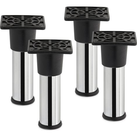 4er Set Möbelfüße ALFA Ø 25 mm Höhe 100 mm Chrom poliert