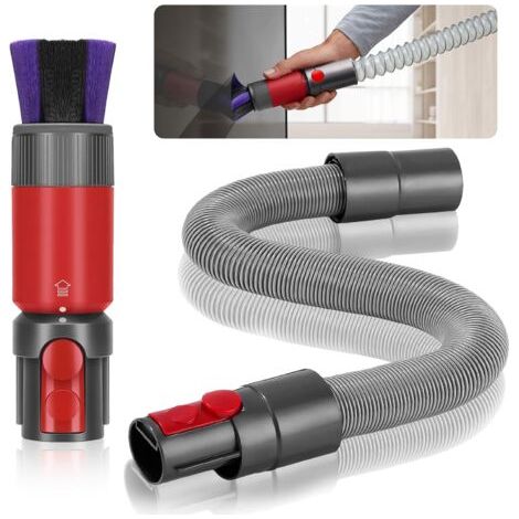 Kit de 2 cabezales de cepillo antiarañazos para aspiradoras Dyson V7, V8, V10, V11 y V15, con manguera de extensión. Accesorios universales para aspiradoras Dyson. (1/5)
