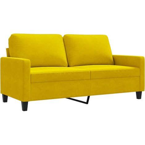 Canapé à 2 places,Sofa pour Salon,Banquette Jaune 140 cm Velours CFW938983 (1/5)