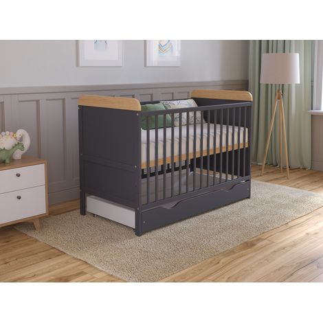 Levi Cot Bed 120x60cm with drawer and Microfiber Quilted mattress (1/5)