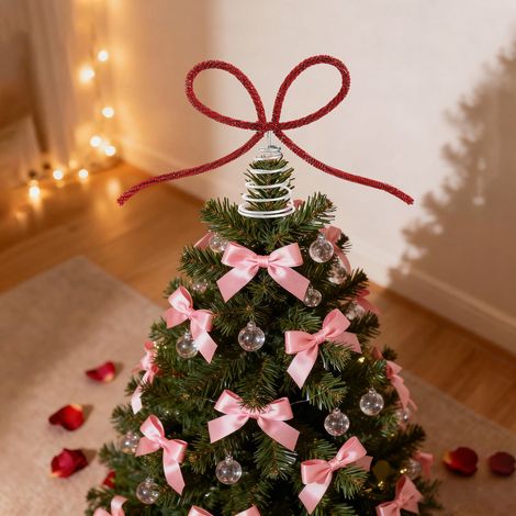 Bow - Arbre De Noël - Base À Ressort En Fer - Or Argent Rouge - 18,5 X 28,5 Cm - Pour Arbres Moyens Et Grands - 1 Pièce (1/4)